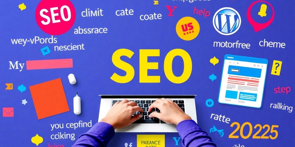 Person utilisant un ordinateur pour le référencement SEO.